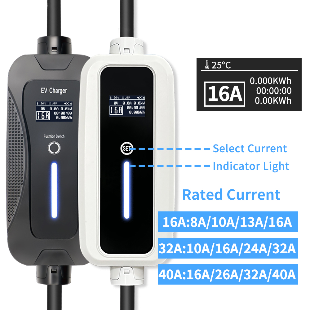 Level 2 NACS AC Station OLCD Screen Tesla Portable EV Charger