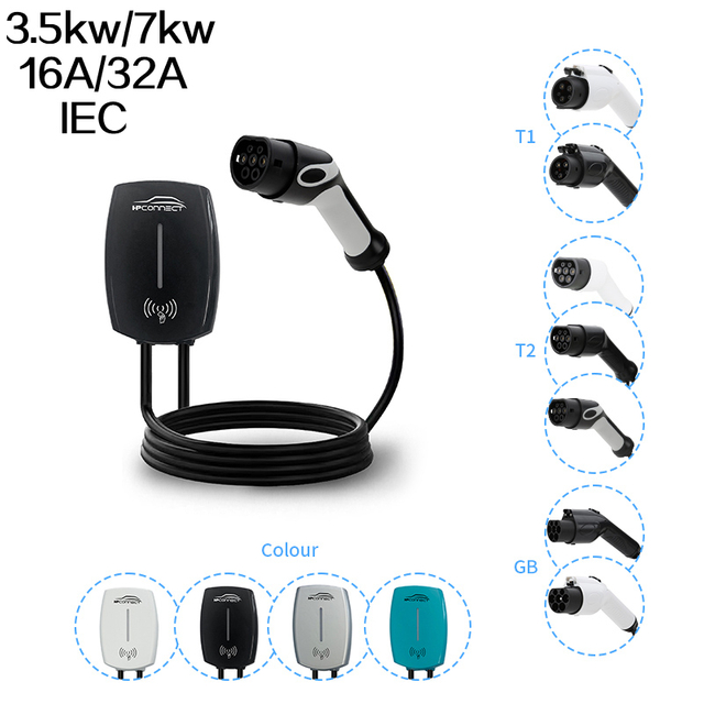 3.5kw 7kw 16A 32A IEC Ev Car Charger Ev Charging Station Ev Wallbox Charger