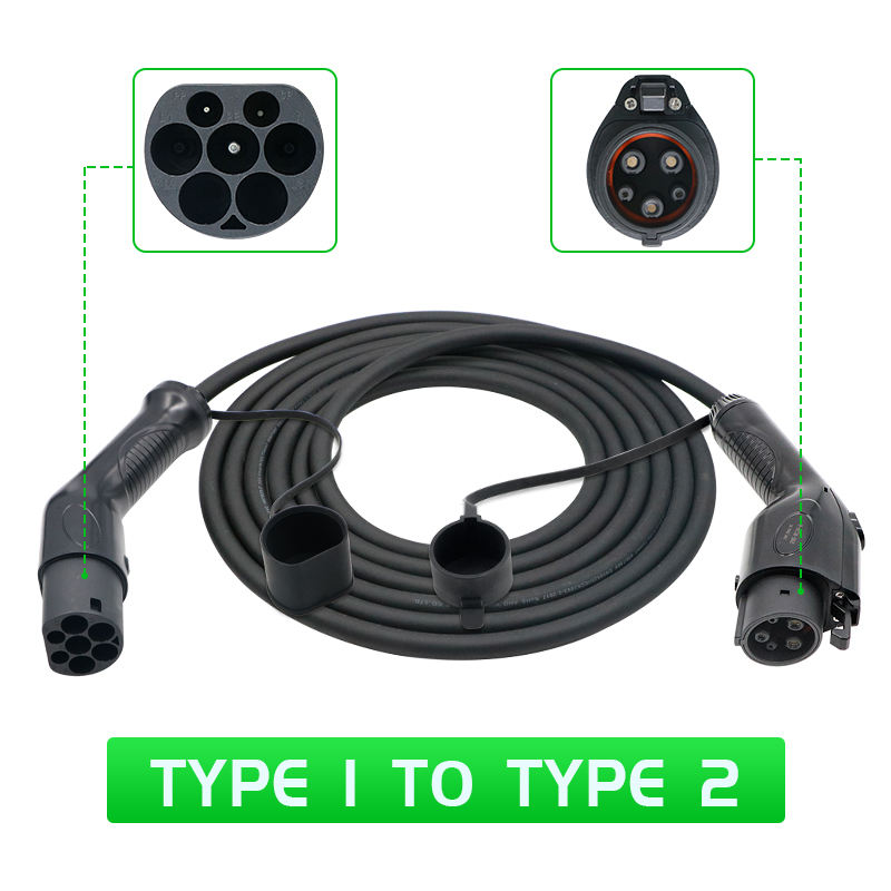 3.5kw 7kw 16A 32A Sae J 1772 T1-T2 CE EV Charger Cable