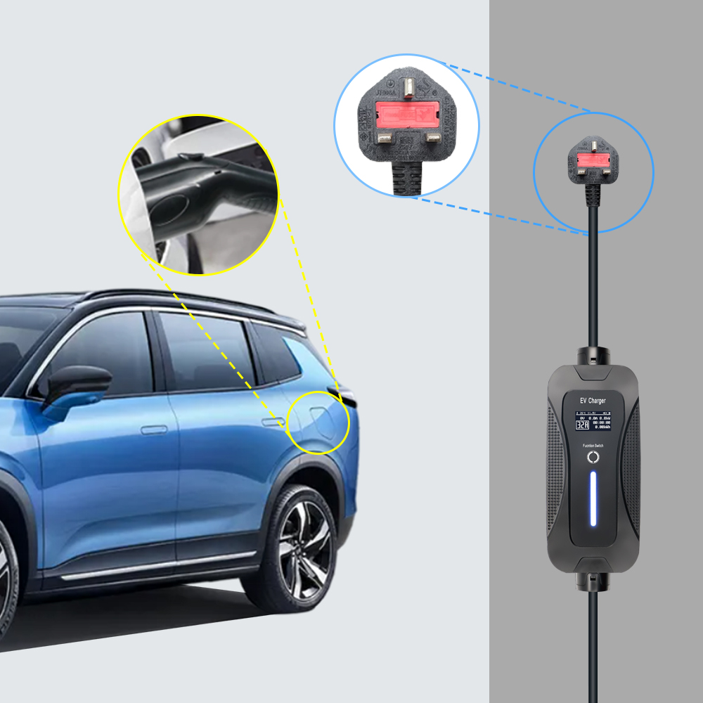 3.5kw 13A Level 2 Type 2 Portable EV Charger With UK Plug